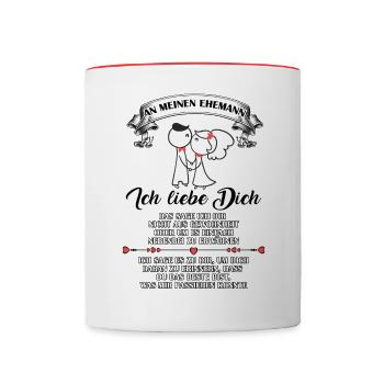 Ich liebe dich - Ehemann - Tasse zweifarbig - Weiß/Rot - Vorne