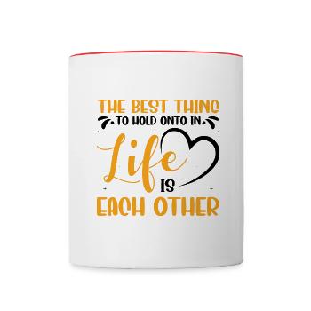 Valentins Tag Beziehung Liebes Spruch - Tasse zweifarbig - Weiß/Rot - Vorne