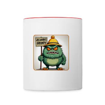 Petit homme de mauvaise humeur et - Mug contrasté - blanc/rouge - Devant
