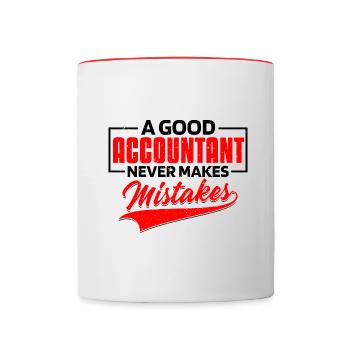 Ein guter Buchhalter macht keine Fehler - Tasse zweifarbig - Weiß/Rot - Vorne