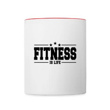 fitness is life 1 - Contrasting Mug - white/red - Front