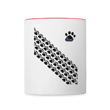 Pattes Paysage et Logo Cacahuète - Mug contrasté - blanc/rouge - Devant