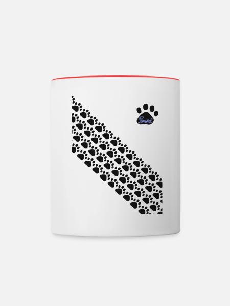 Paws Landscape and Logo Peanut - Contrasting Mug - white/red