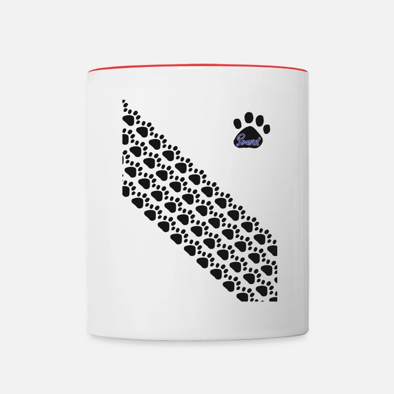Paws Landscape and Logo Peanut - Contrasting Mug - white/red