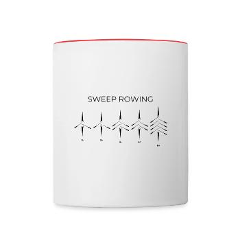 Sweep Rowing Types of Boats - Contrasting Mug - white/red - Front