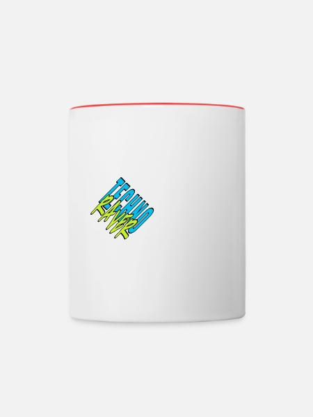 techno raver - Tasse zweifarbig - Weiß/Rot