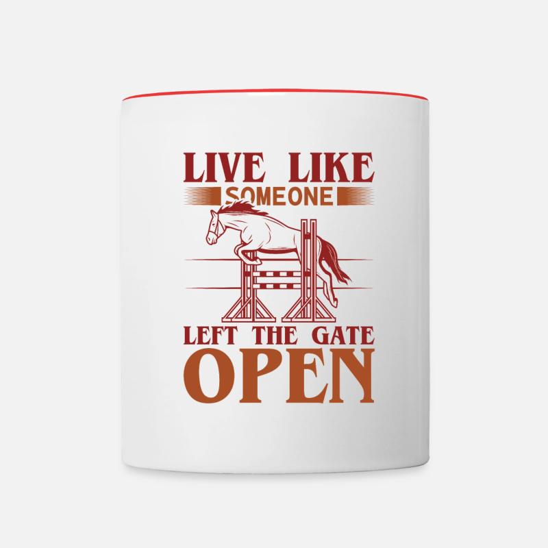 Live Like Horse Racing - Contrasting Mug - white/red