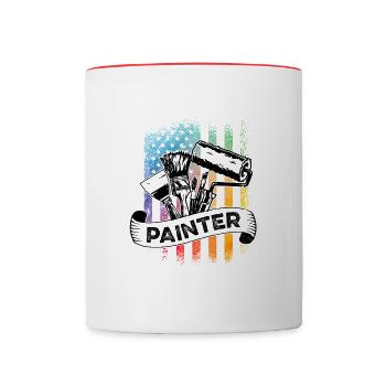 Painter Job Vintage Amerika Arbeiter - Tasse zweifarbig - Weiß/Rot - Vorne
