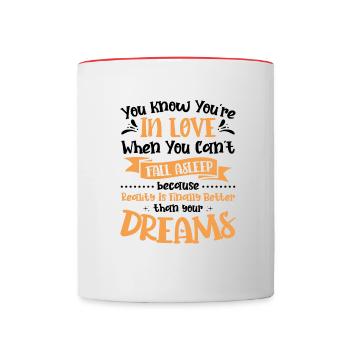 Valentins Tag Beziehung Liebes Spruch - Tasse zweifarbig - Weiß/Rot - Vorne