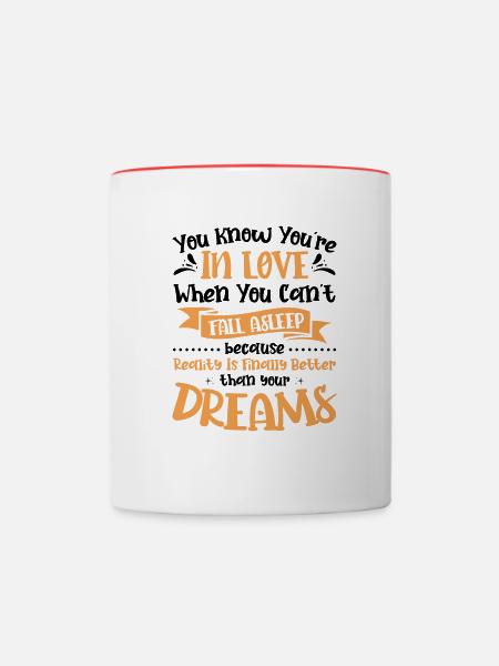 Valentins Tag Beziehung Liebes Spruch - Tasse zweifarbig - Weiß/Rot