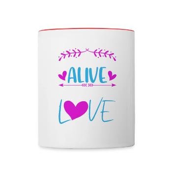 Valentins Tag Beziehung Liebes Spruch - Tasse zweifarbig - Weiß/Rot - Vorne
