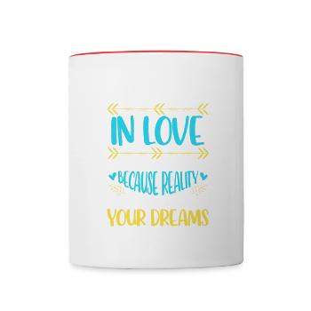 Valentins Tag Beziehung Liebes Spruch - Tasse zweifarbig - Weiß/Rot - Vorne