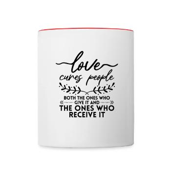 Valentins Tag Beziehung Liebes Spruch - Tasse zweifarbig - Weiß/Rot - Vorne
