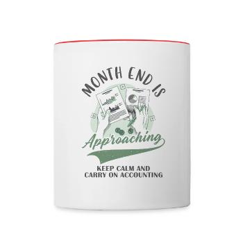 Bleib ruhig und mach weiter Buchhaltung - Tasse zweifarbig - Weiß/Rot - Vorne