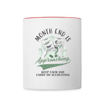 Ruhe bewahren und Buchhaltung weiterführen - Tasse zweifarbig - Weiß/Rot - Vorne