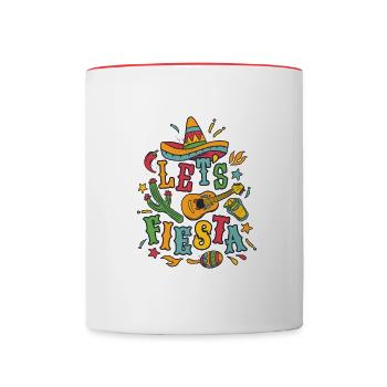 Lasst uns Fiesta feiern - Tasse zweifarbig - Weiß/Rot - Vorne
