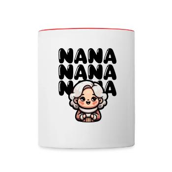 Niedliche Cartoon Nana - Tasse zweifarbig - Weiß/Rot - Vorne