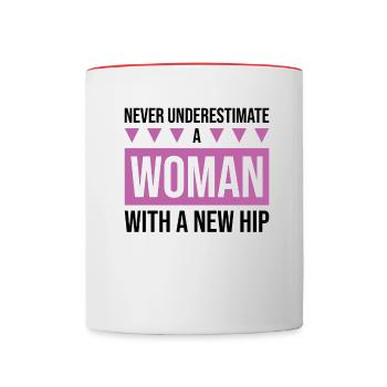 Hip Replacement Surgery Arthroplasty - Contrasting Mug - white/red - Front