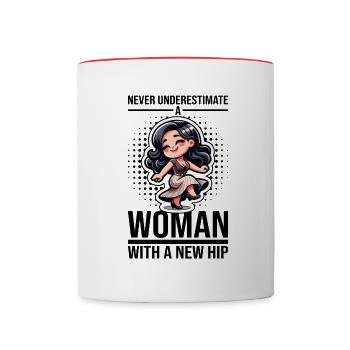 Hip Replacement Surgery Arthroplasty - Contrasting Mug - white/red - Front