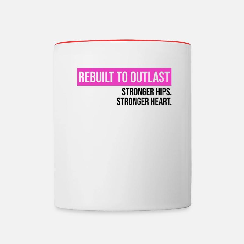 Hip Replacement Surgery Arthroplasty - Contrasting Mug - white/red