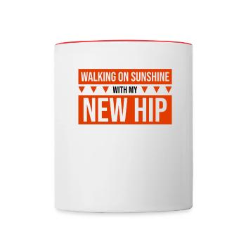 Hip Replacement Surgery Arthroplasty - Contrasting Mug - white/red - Front