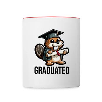 Hochschulabsolvent Abschluss Absolvent - Tasse zweifarbig - Weiß/Rot - Vorne