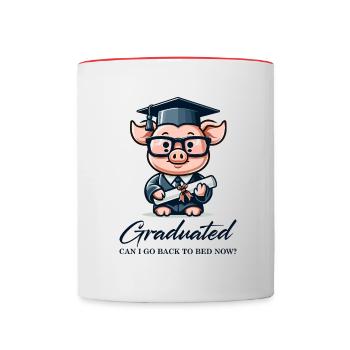 Diplômé universitaire - Mug contrasté - blanc/rouge - Devant