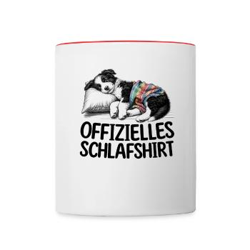 Chemise de nuit officielle Border Collie - Mug contrasté - blanc/rouge - Devant