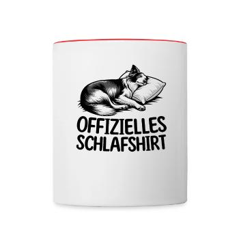 Chemise de nuit officielle Border Collie - Mug contrasté - blanc/rouge - Devant