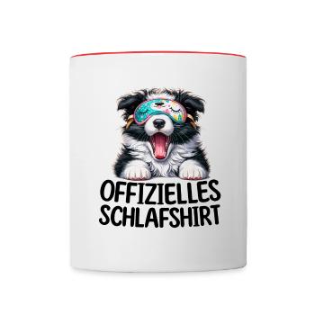 Chemise de nuit officielle Border Collie - Mug contrasté - blanc/rouge - Devant