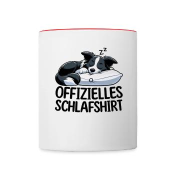 Chemise de nuit officielle Border Collie - Mug contrasté - blanc/rouge - Devant
