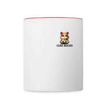 LECKER BIERCHEN Sad Hamster Meme - Tasse zweifarbig - Weiß/Rot - Vorne