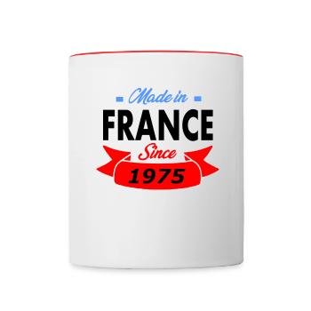 Anniversaire 47 ans t-shirt 1975 - Mug contrasté - blanc/rouge - Devant
