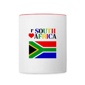 love south africa - Contrasting Mug - white/red - Front