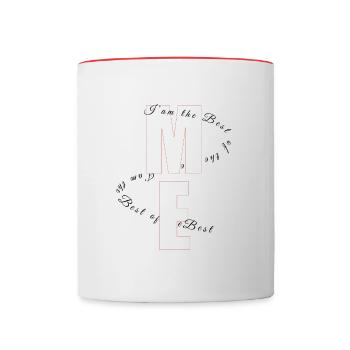 I am the best noir - Mug contrasté - blanc/rouge - Devant