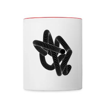 Design geometrischer Rohre. - Tasse zweifarbig - Weiß/Rot - Vorne