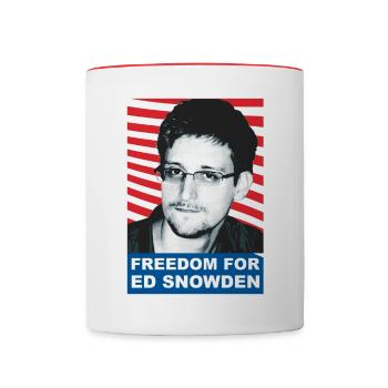 FREEDOM FOR EDWARD ED SNOWDEN 02 - Tasse zweifarbig - Weiß/Rot - Vorne