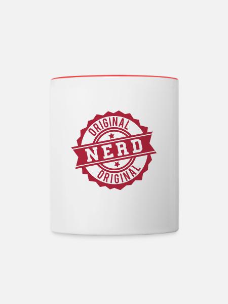 Nerd - Tasse zweifarbig - Weiß/Rot