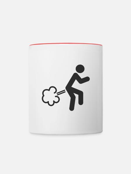 Furzende Person - Tasse zweifarbig - Weiß/Rot