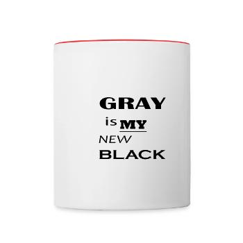 GRAY IS MY NEW BLACK | Gray hair love - Tasse zweifarbig - Weiß/Rot - Vorne