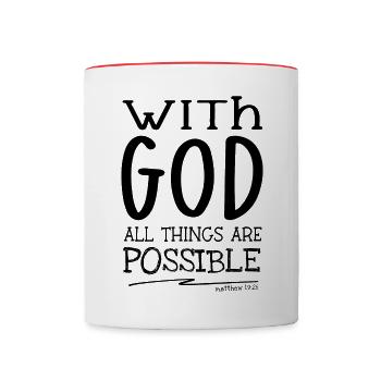 Messages de la Bible Jésus Lion Tribu Juda - Mug contrasté - blanc/rouge - Devant