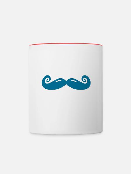 moustache - Tasse zweifarbig - Weiß/Rot