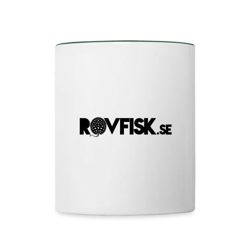 Rovfisk.se, logga, raster - Tvåfärgad mugg