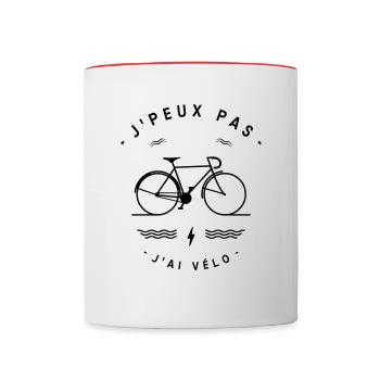 J'AI VÉLO - Mug contrasté - blanc/rouge - Devant