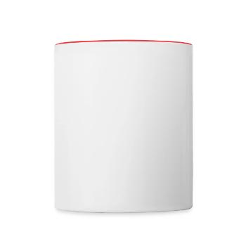 Worry less, Yoga more - Contrasting Mug - white/red - Front