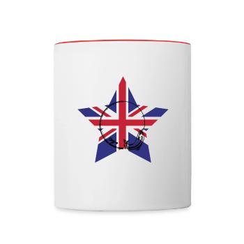 grand passe-temps de pêche - Mug contrasté - blanc/rouge - Devant