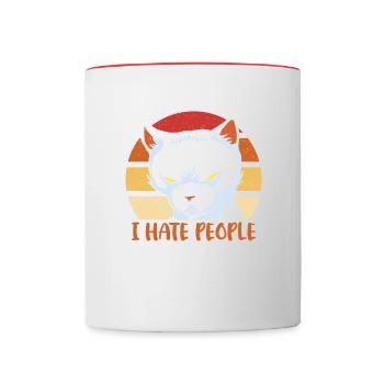 Ich Hasse Leute, Die Ich Nicht Mag Leute Mid - Tasse zweifarbig - Weiß/Rot - Vorne