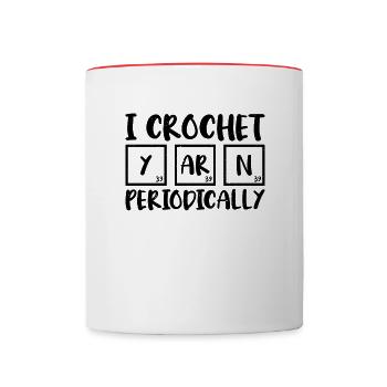 Je crochete fil régulièrement proverbe drôle pour - Mug contrasté - blanc/rouge - Devant