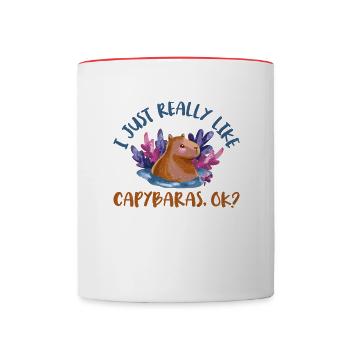 Ich Mag Capybaras Einfach Sehr, Ok Capibara Lovers - Tasse zweifarbig - Weiß/Rot - Vorne