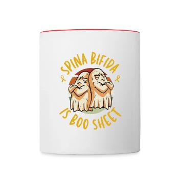 Spina Bifida est Boo Sheet Scary Halloween Ghost - Mug contrasté - blanc/rouge - Devant